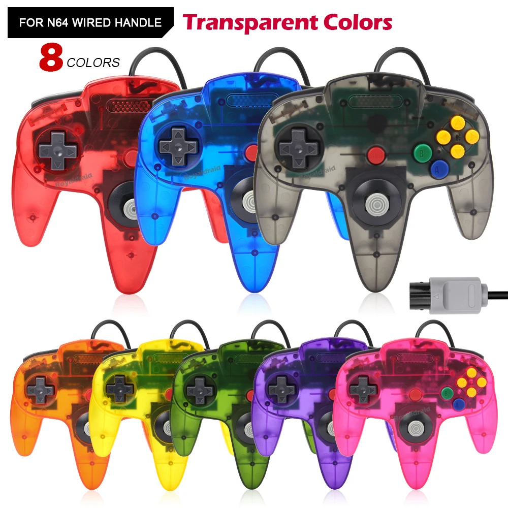 Retro Gaming Joystick - 8-цветный проводной геймпад для консоли N64,